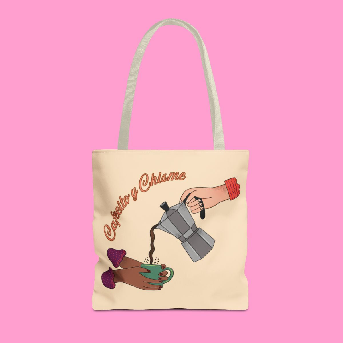 CAFECITO Y CHISME tote bag
