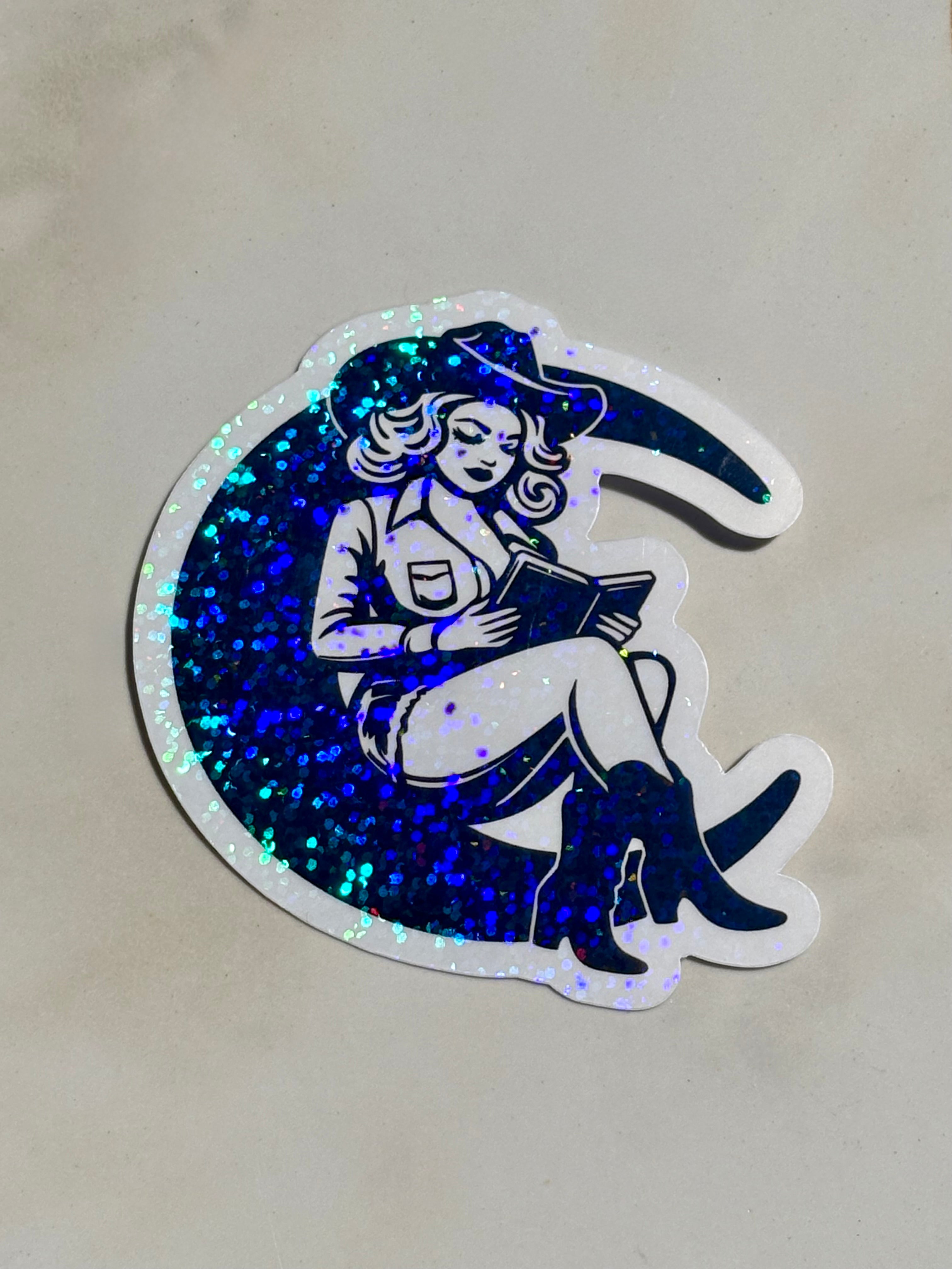 Cowgirl Reading Waterproof Sticker