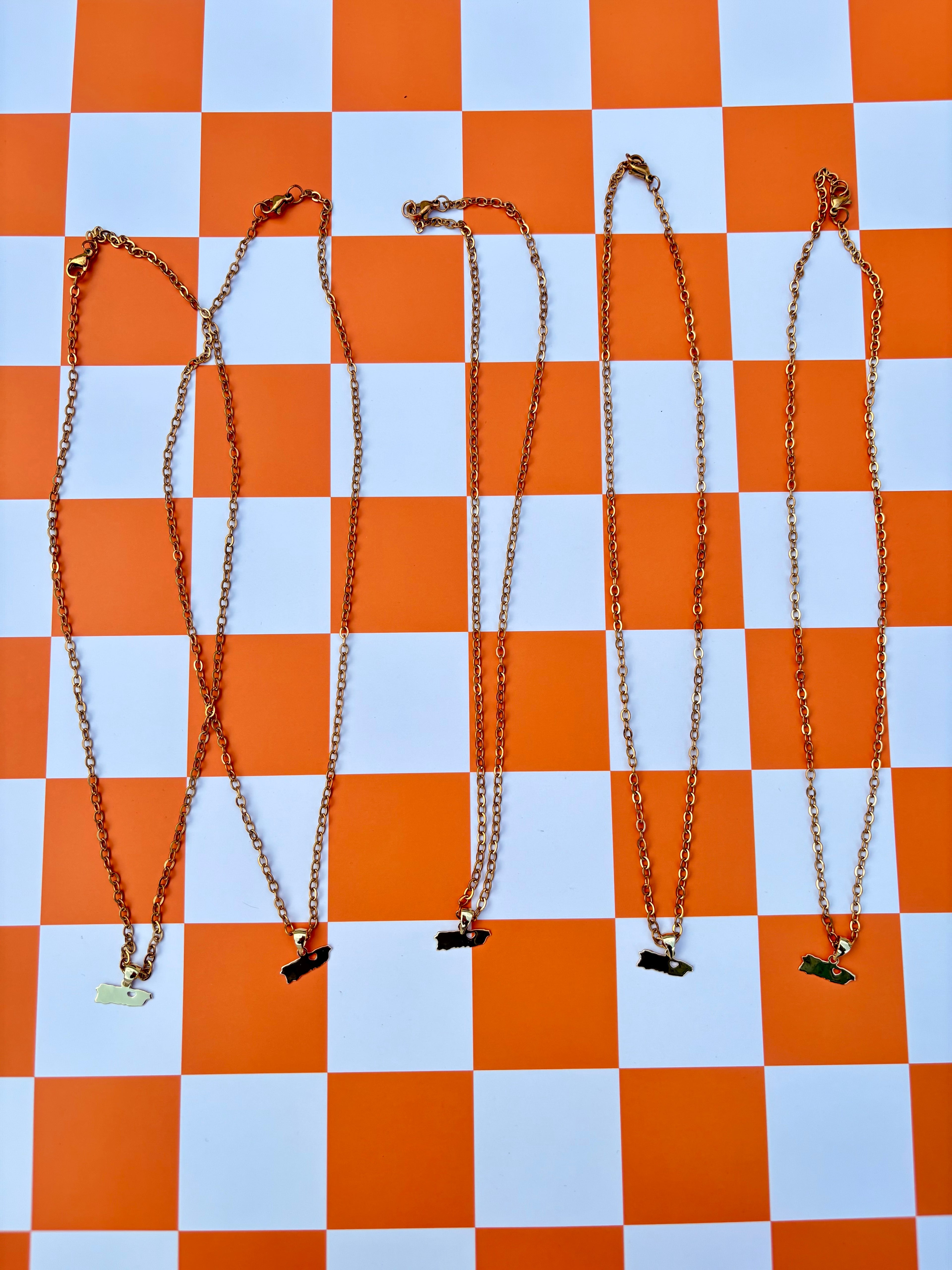 Puerto Rico Silhouette Necklace