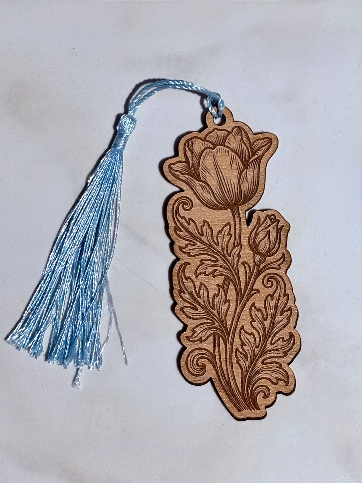 Flower wooden bookmark