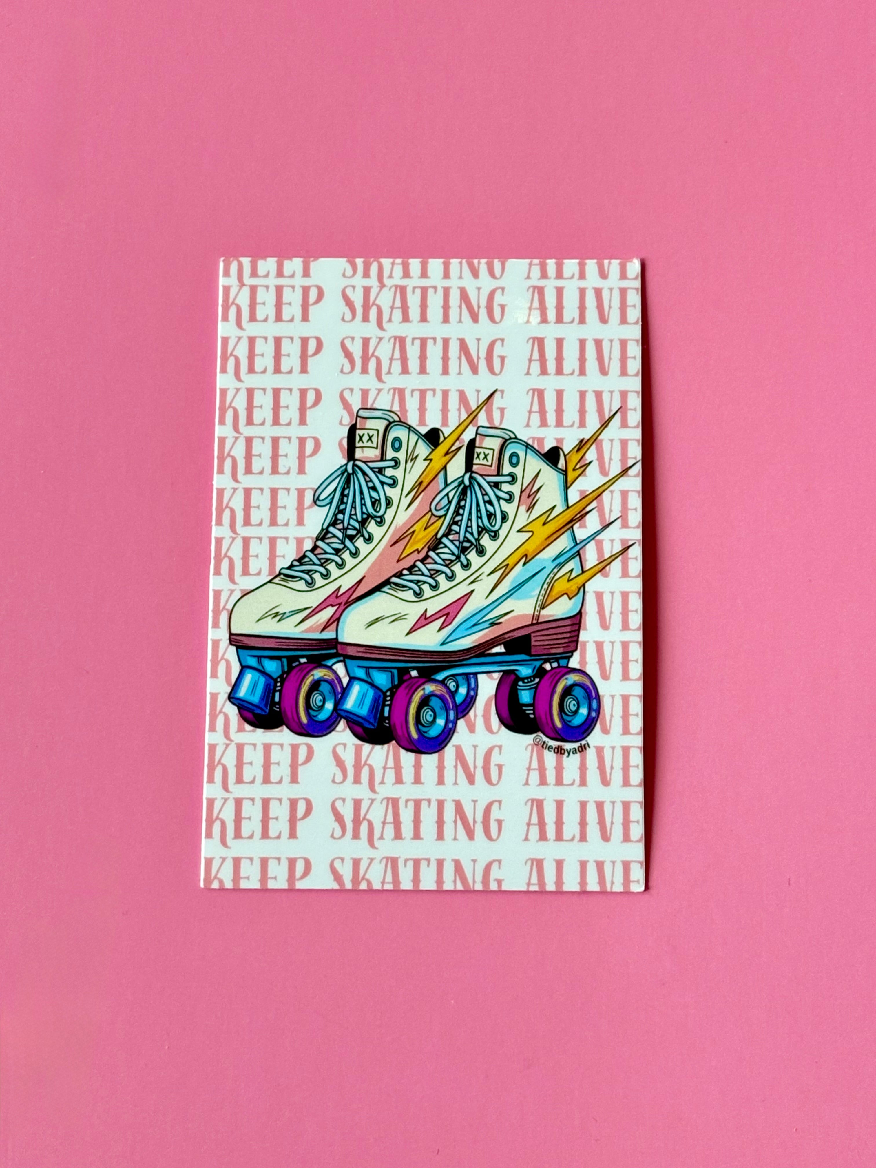 Keep Skating Alive (ROLLERSKATES) Waterproof Sticker