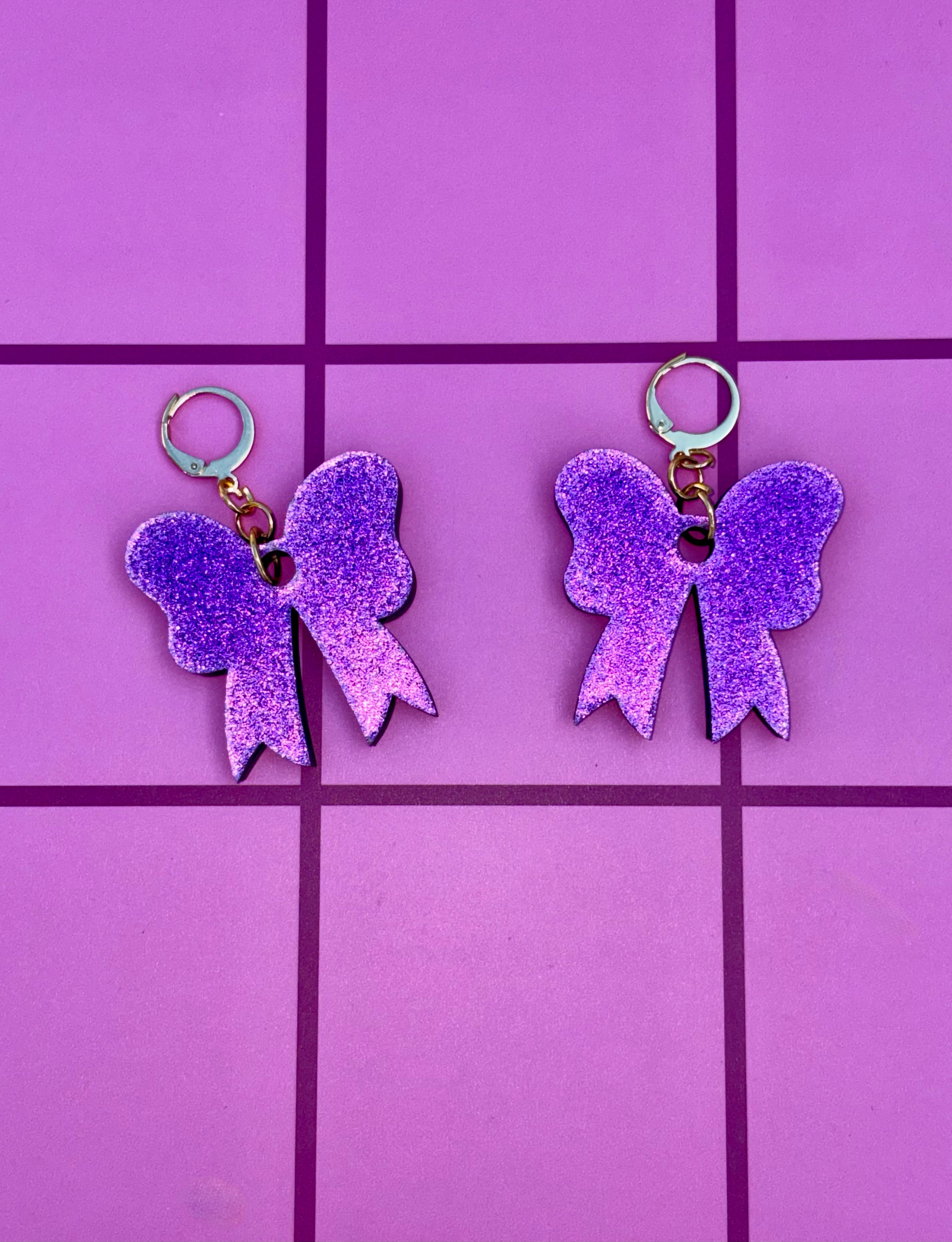 Glitter Bow Earrings