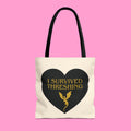 I SURVIVED THRESHING tote bag