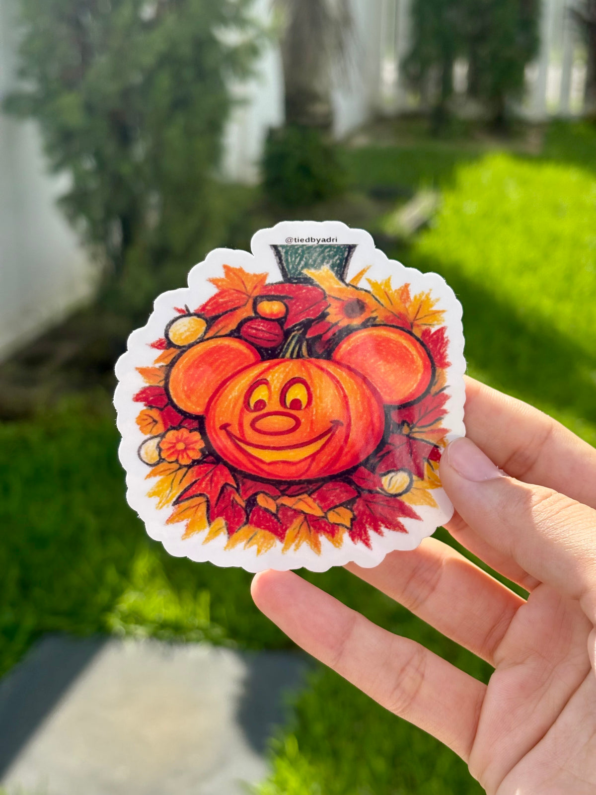 Pumpkin Mickey Waterproof Sticker