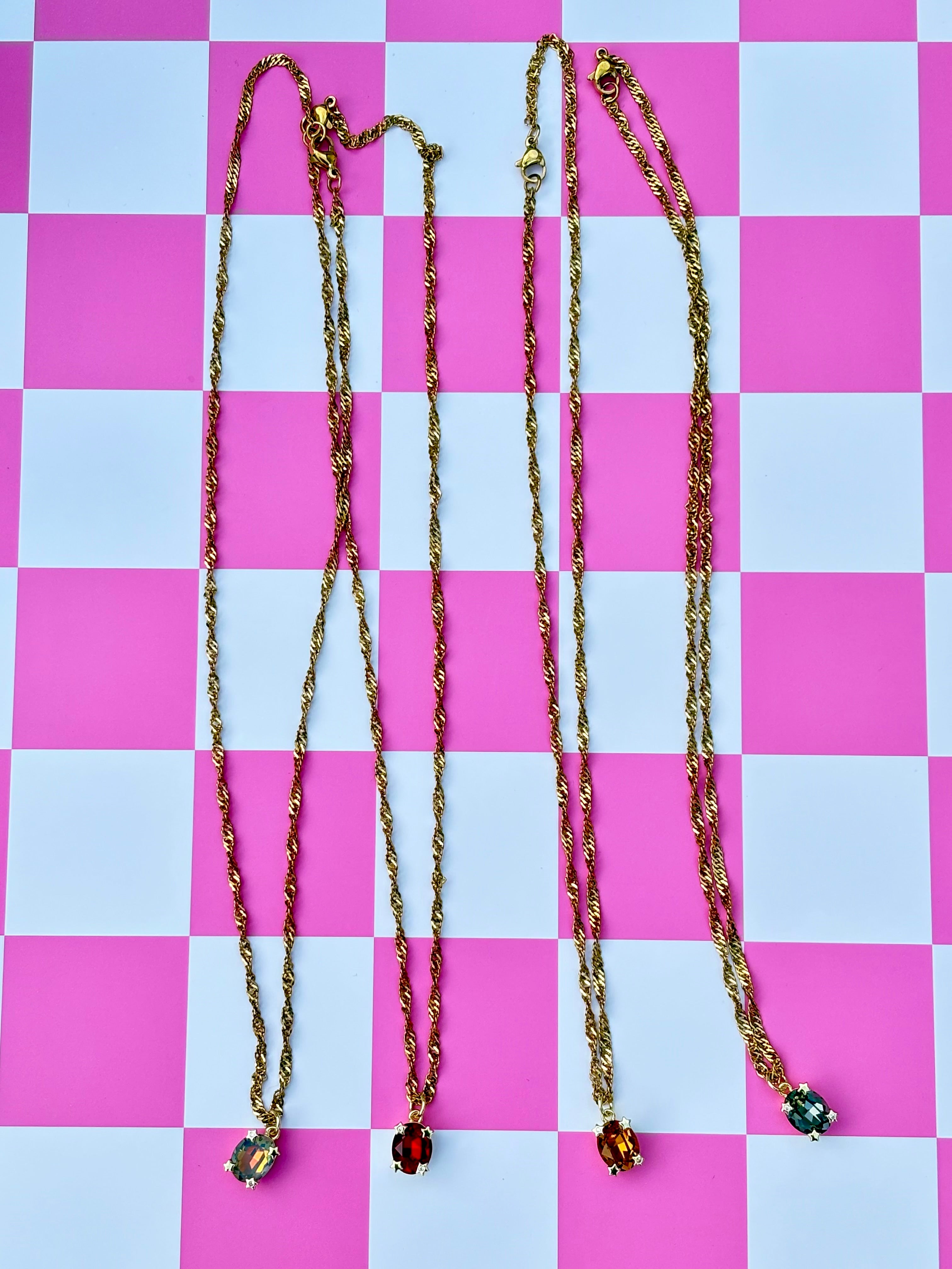 Oval Gemstone Necklaces