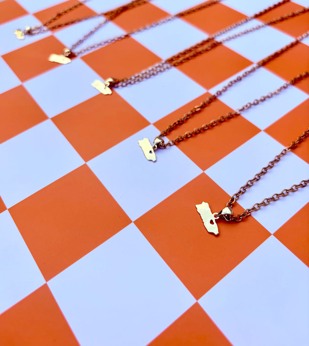 Puerto Rico Silhouette Necklace