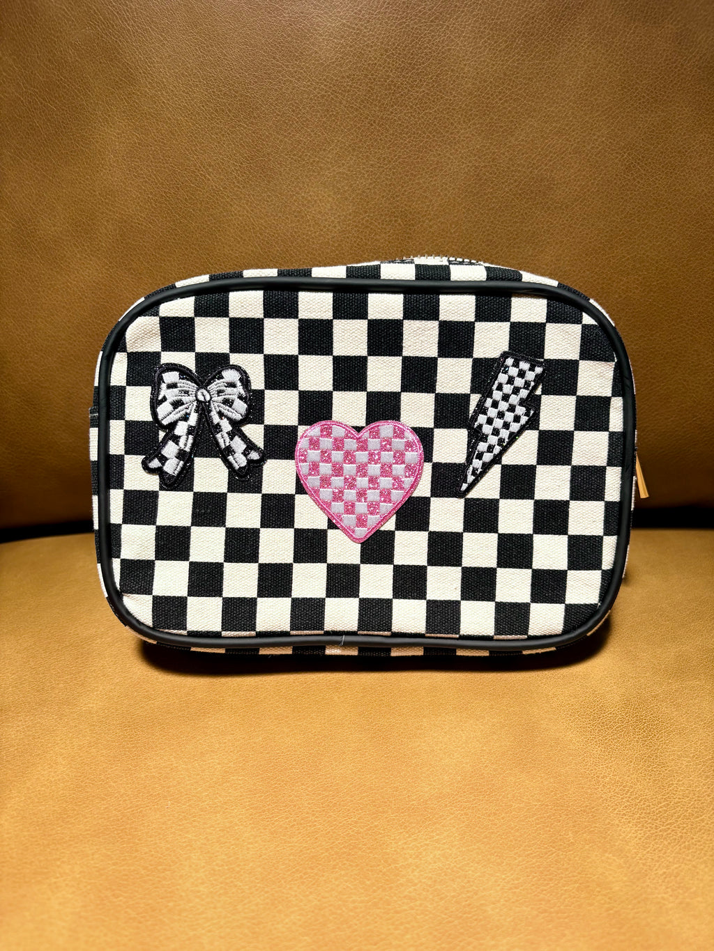 Checkered Club Canvas Pouch