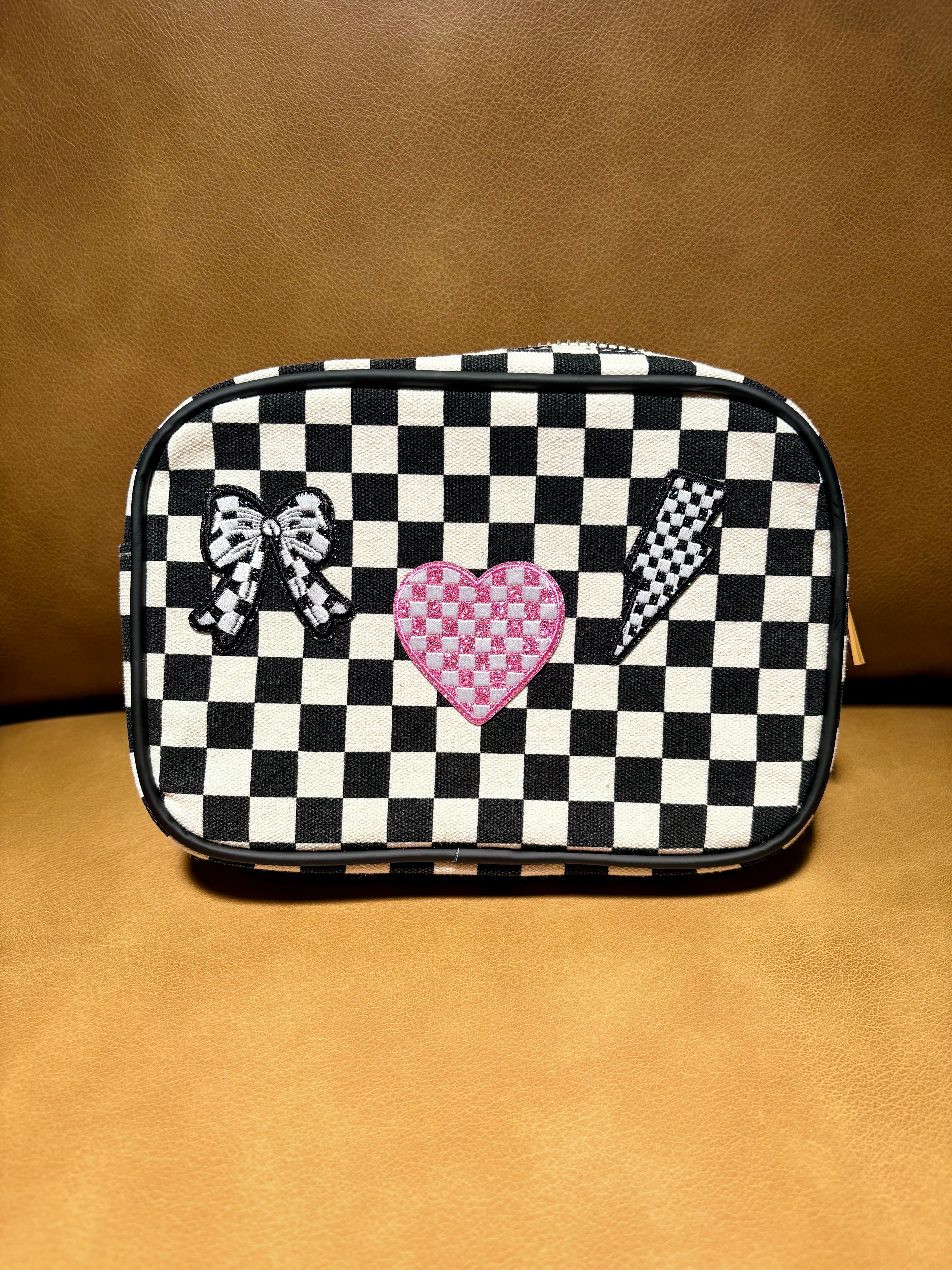 Checkered Club Canvas Pouch