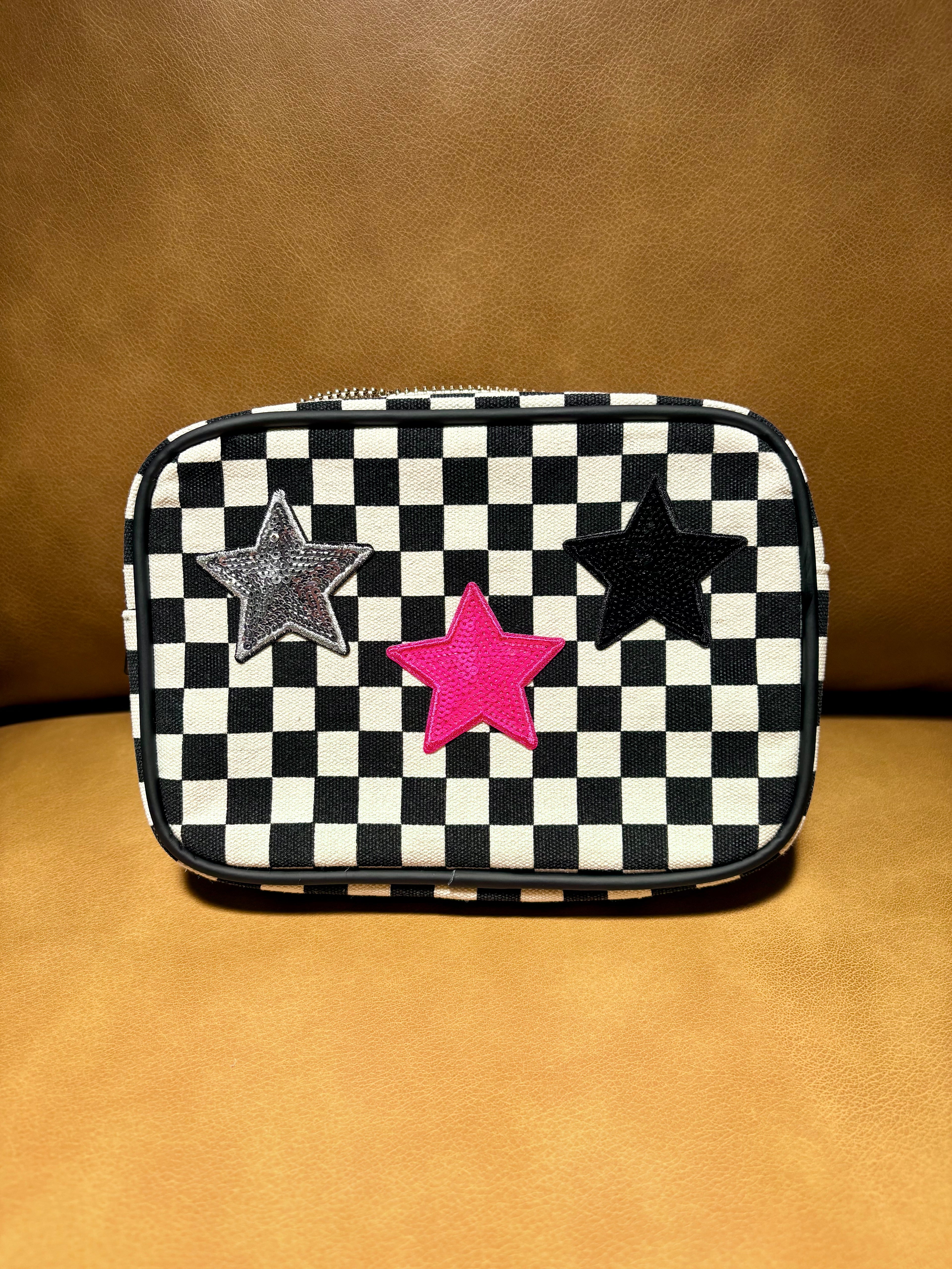 Checkered Club Canvas Pouch