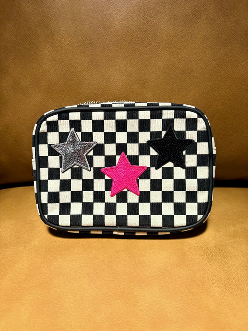 Checkered Club Canvas Pouch