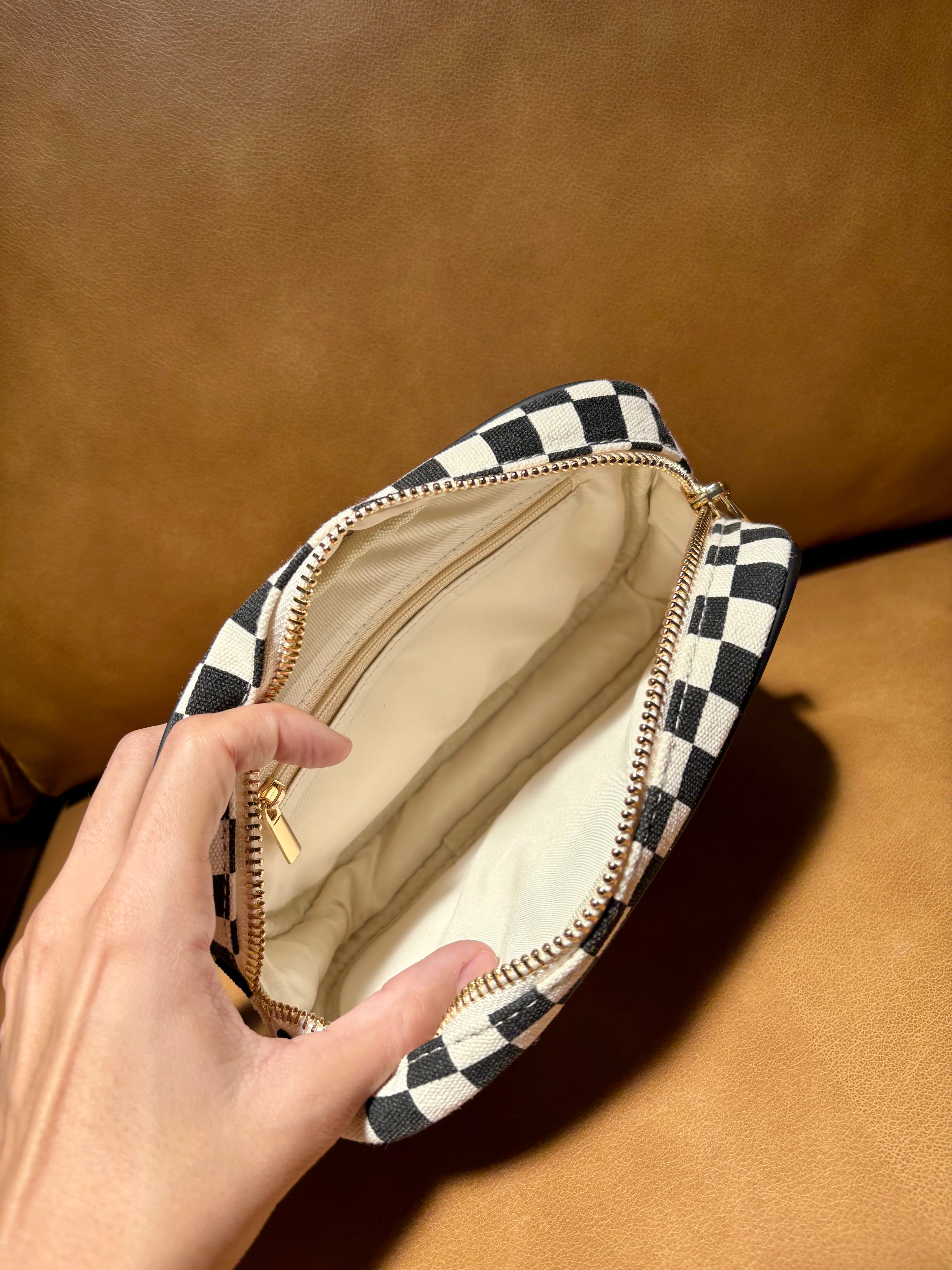 Checkered Club Canvas Pouch