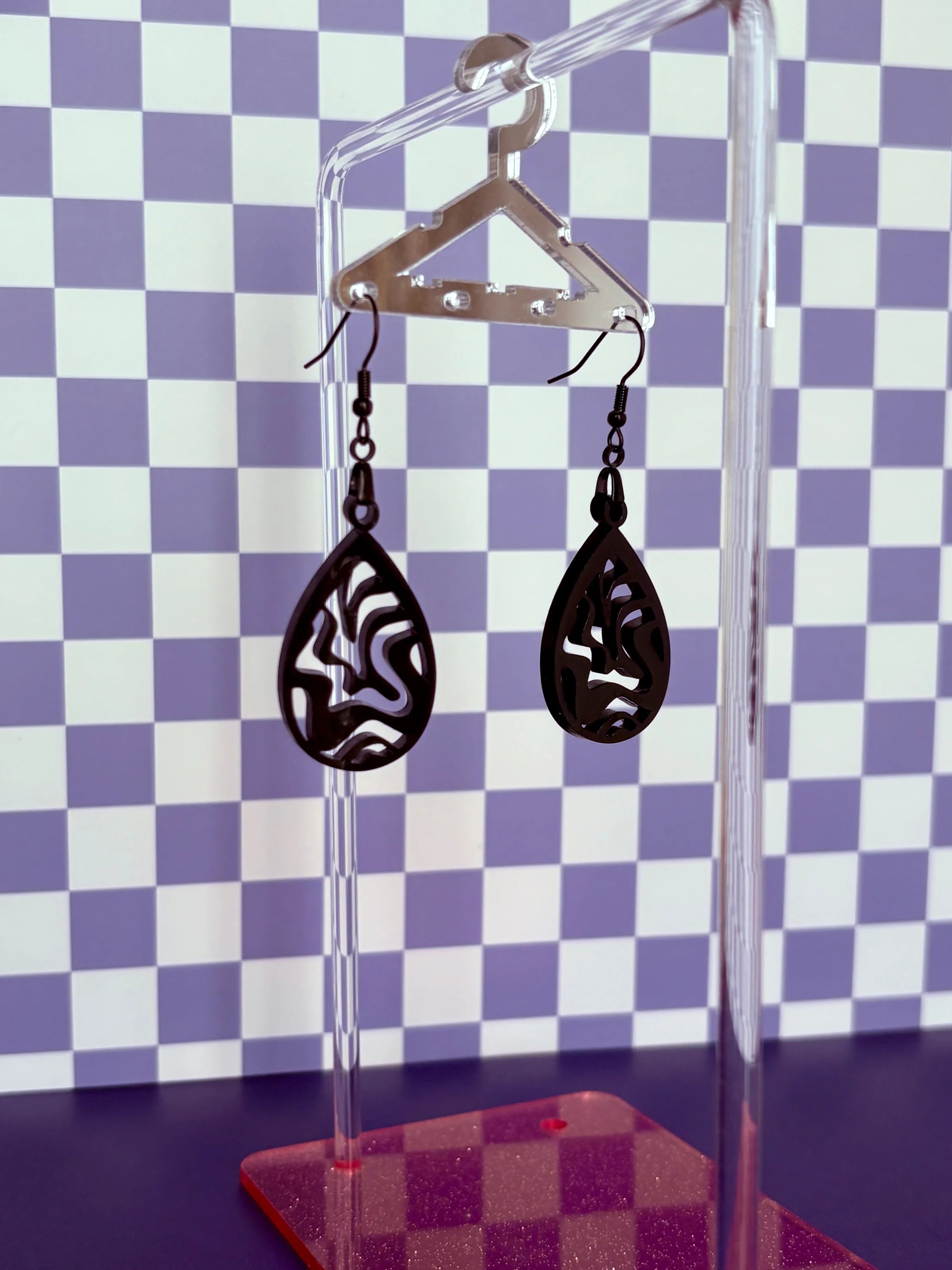Obsidian Vine Earrings