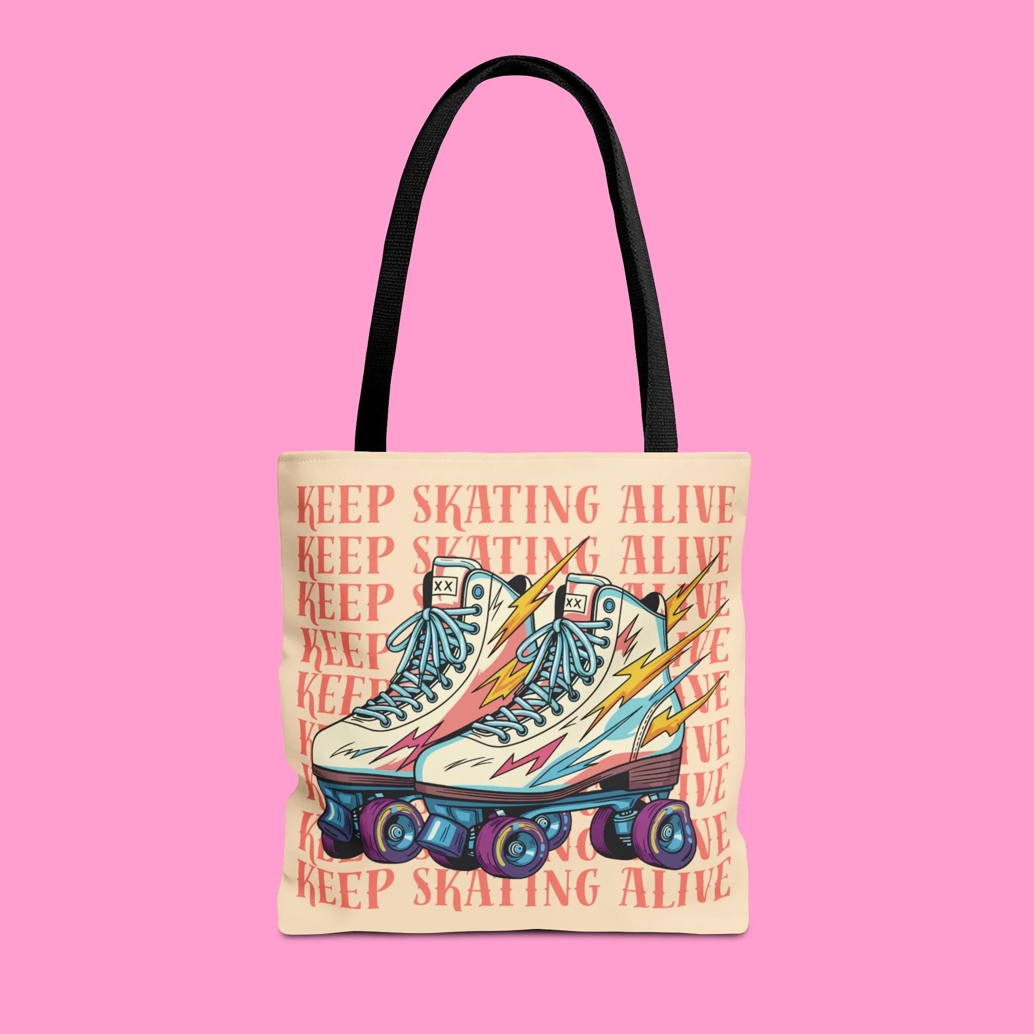 KEEP SKATING ALIVE (ROLLERSKATE) tote bag