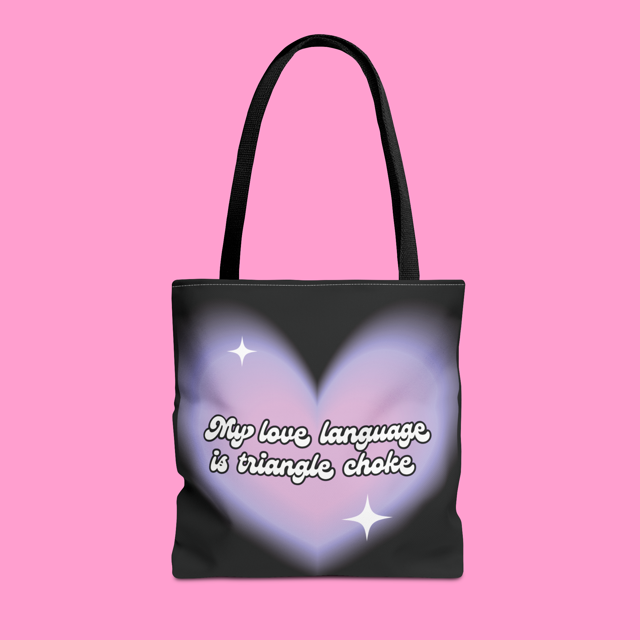 MY LOVE LANGUAGE IS TRIANGLE CHOKE tote bag