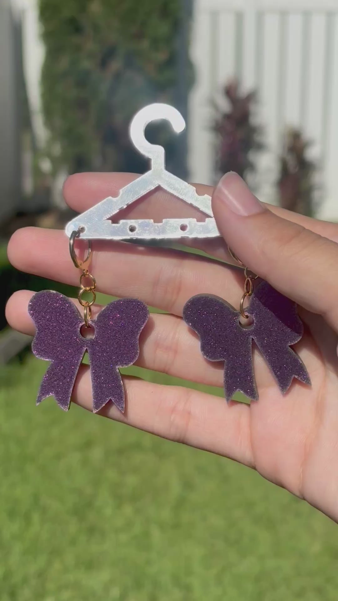 Glitter Bow Earrings